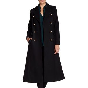 Cece by Cynthia Steffe Long Black Wool Coat